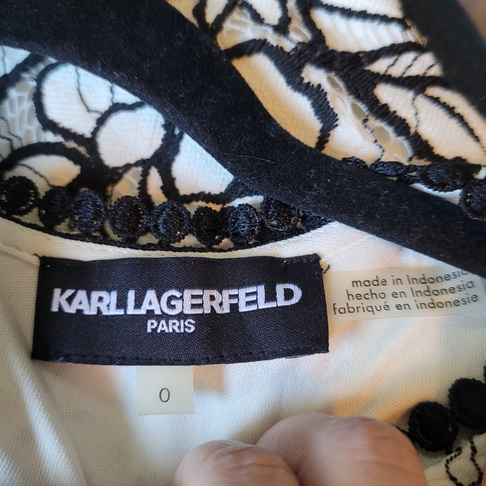 Karl Lagerfeld Black and White Lace Dress - Picture 10 of 13